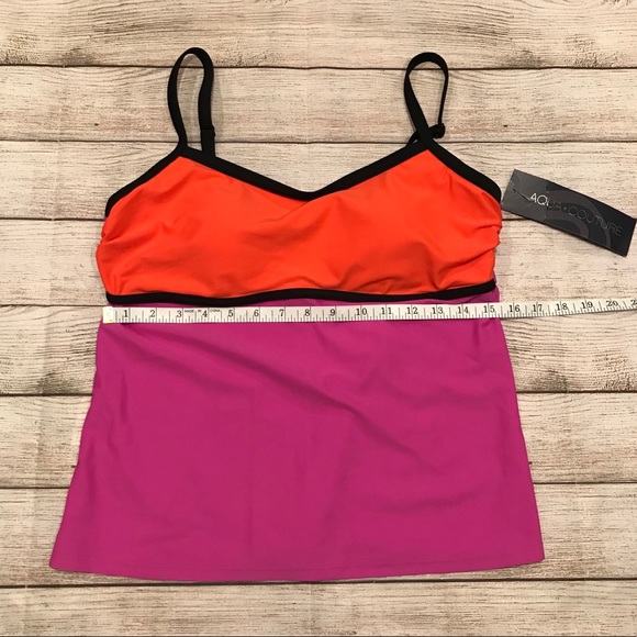NWT Aqua Couture Tankini Swim Top Size L - Picture 5 of 6